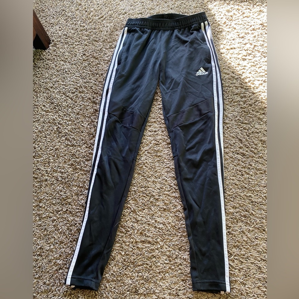 black and white adidas sweat pants